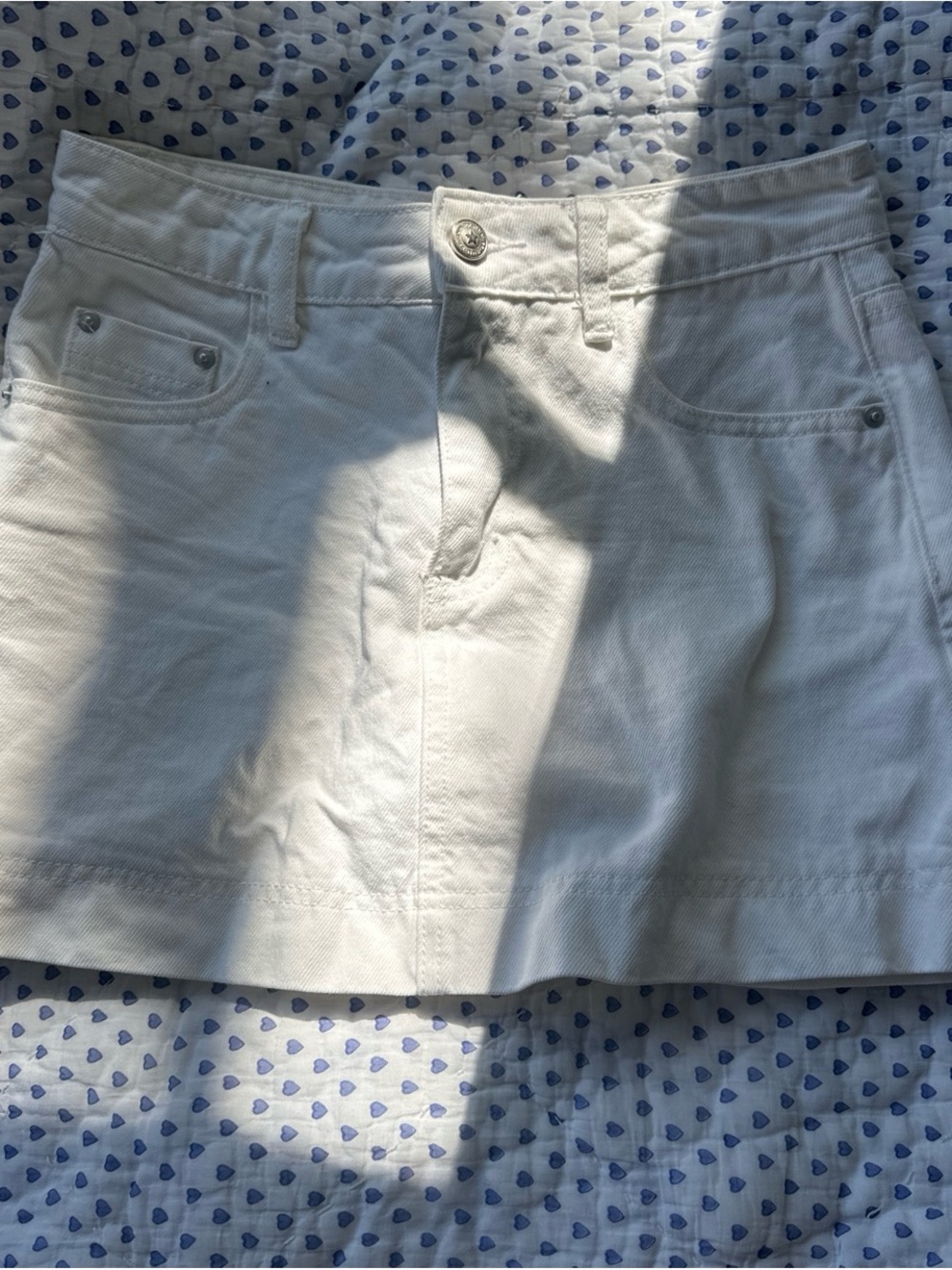 Princess Polly White Denim Skort